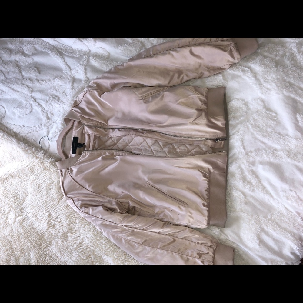 Nude/ blush bomber jacket